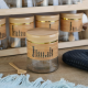 Glass Spice Jars Set 12 pieces with Wooden Stand 